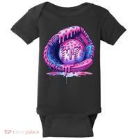 Baseball Drip Ice Cream Sprinkles Baseball Glove Baby Bodysuit thumb 0