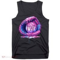 Baseball Drip Ice Cream Sprinkles Baseball Glove Tank Top thumb 0