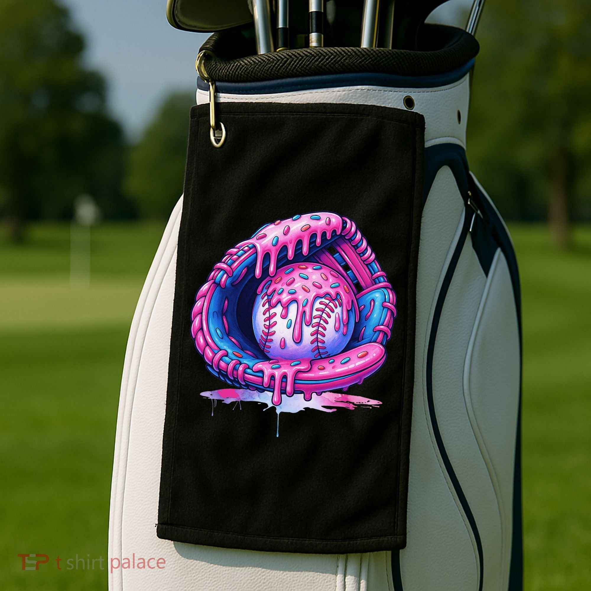 Baseball Drip Ice Cream Sprinkles Baseball Glove Golf Towel