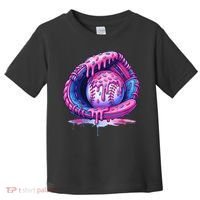 Baseball Drip Ice Cream Sprinkles Baseball Glove Toddler T-Shirt thumb 0