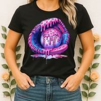 Baseball Drip Ice Cream Sprinkles Baseball Glove Women's T-Shirt thumb 2