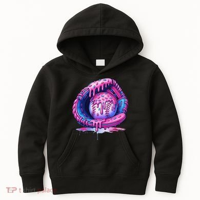 Baseball Drip Ice Cream Sprinkles Baseball Glove Kids Hoodie