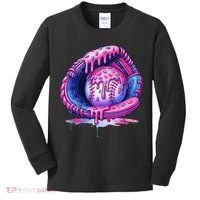 Baseball Drip Ice Cream Sprinkles Baseball Glove Kids Long Sleeve Shirt thumb 0