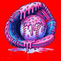 Baseball Drip Ice Cream Sprinkles Baseball Glove Santa Hat thumb 1