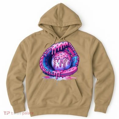 Baseball Drip Ice Cream Sprinkles Baseball Glove Hoodie