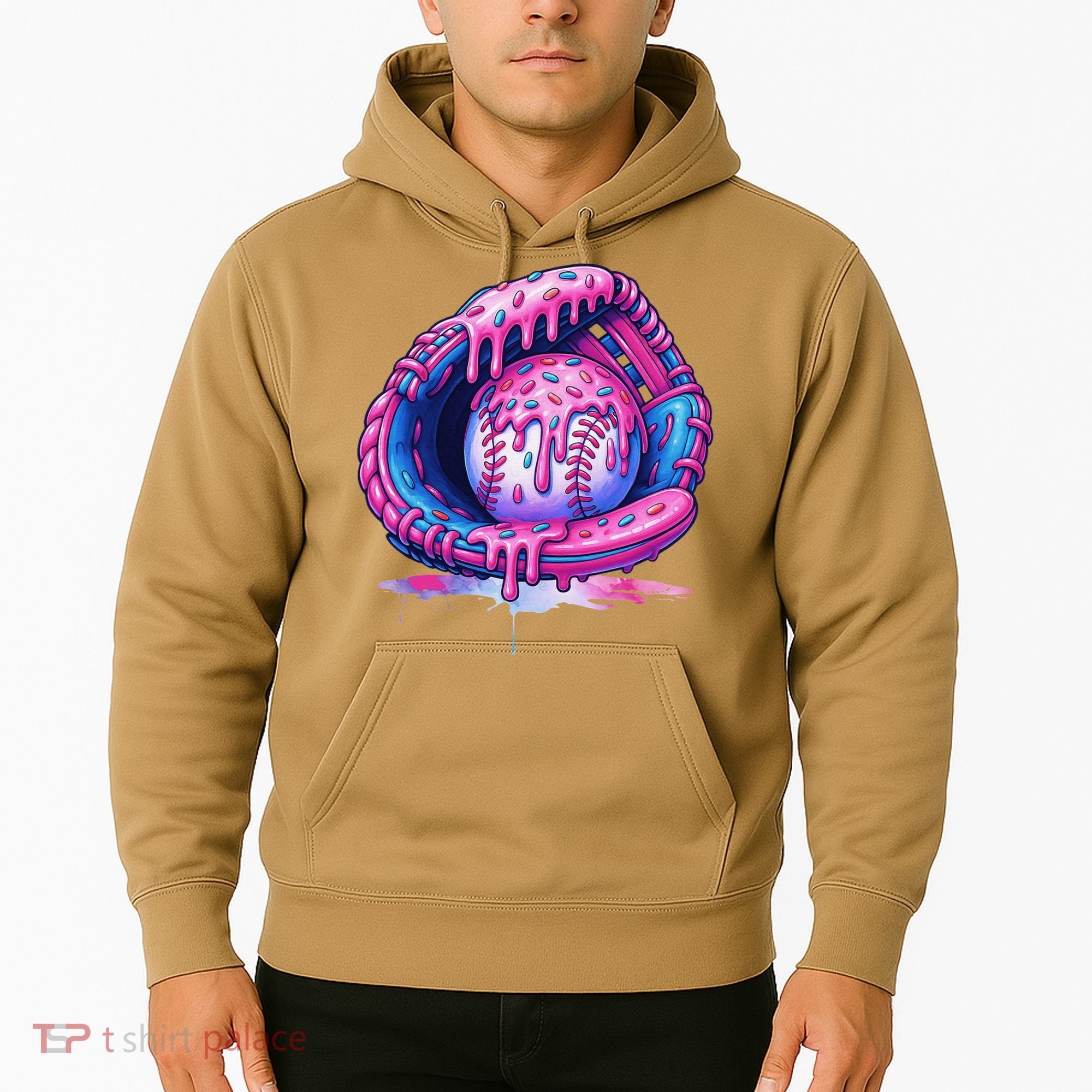 Baseball Drip Ice Cream Sprinkles Baseball Glove Hoodie