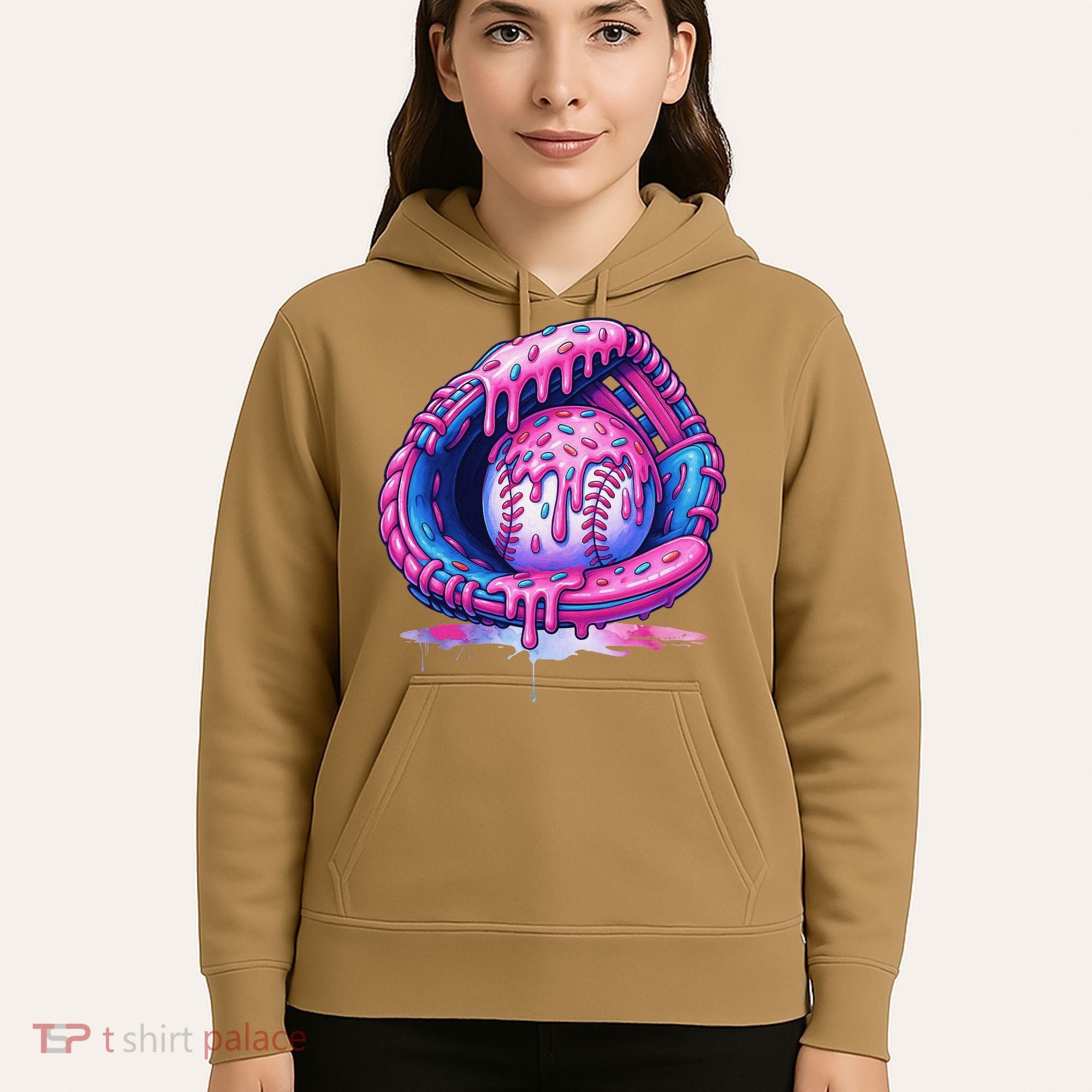 Baseball Drip Ice Cream Sprinkles Baseball Glove Hoodie