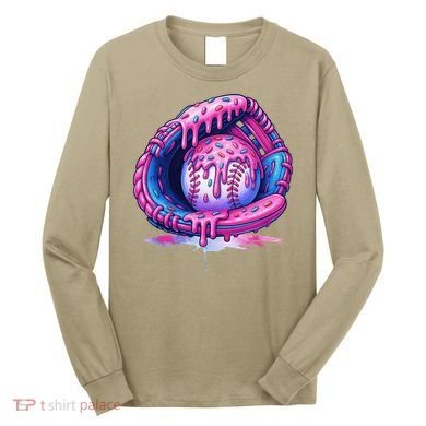 Baseball Drip Ice Cream Sprinkles Baseball Glove Long Sleeve Shirt