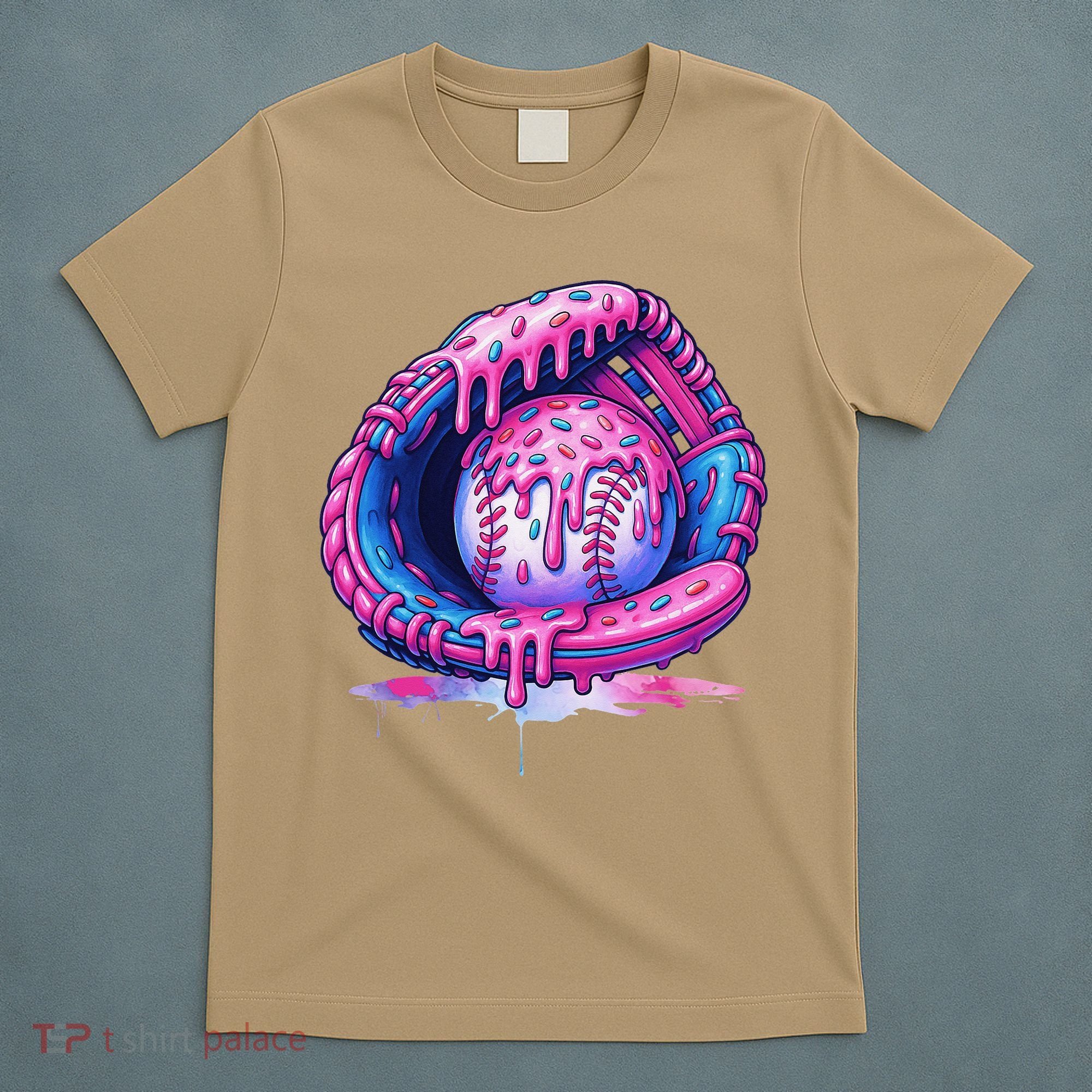 Baseball Drip Ice Cream Sprinkles Baseball Glove T-Shirt