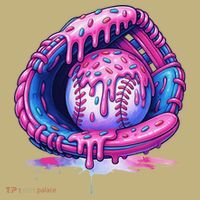 Baseball Drip Ice Cream Sprinkles Baseball Glove Mousepad thumb 1