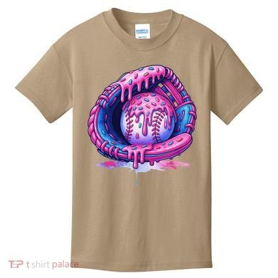 Baseball Drip Ice Cream Sprinkles Baseball Glove Kids T-Shirt