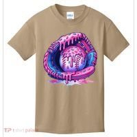 Baseball Drip Ice Cream Sprinkles Baseball Glove Kids T-Shirt thumb 0