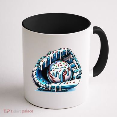 Baseball Drip Ice Cream Sprinkles Glove Coffee Mug back