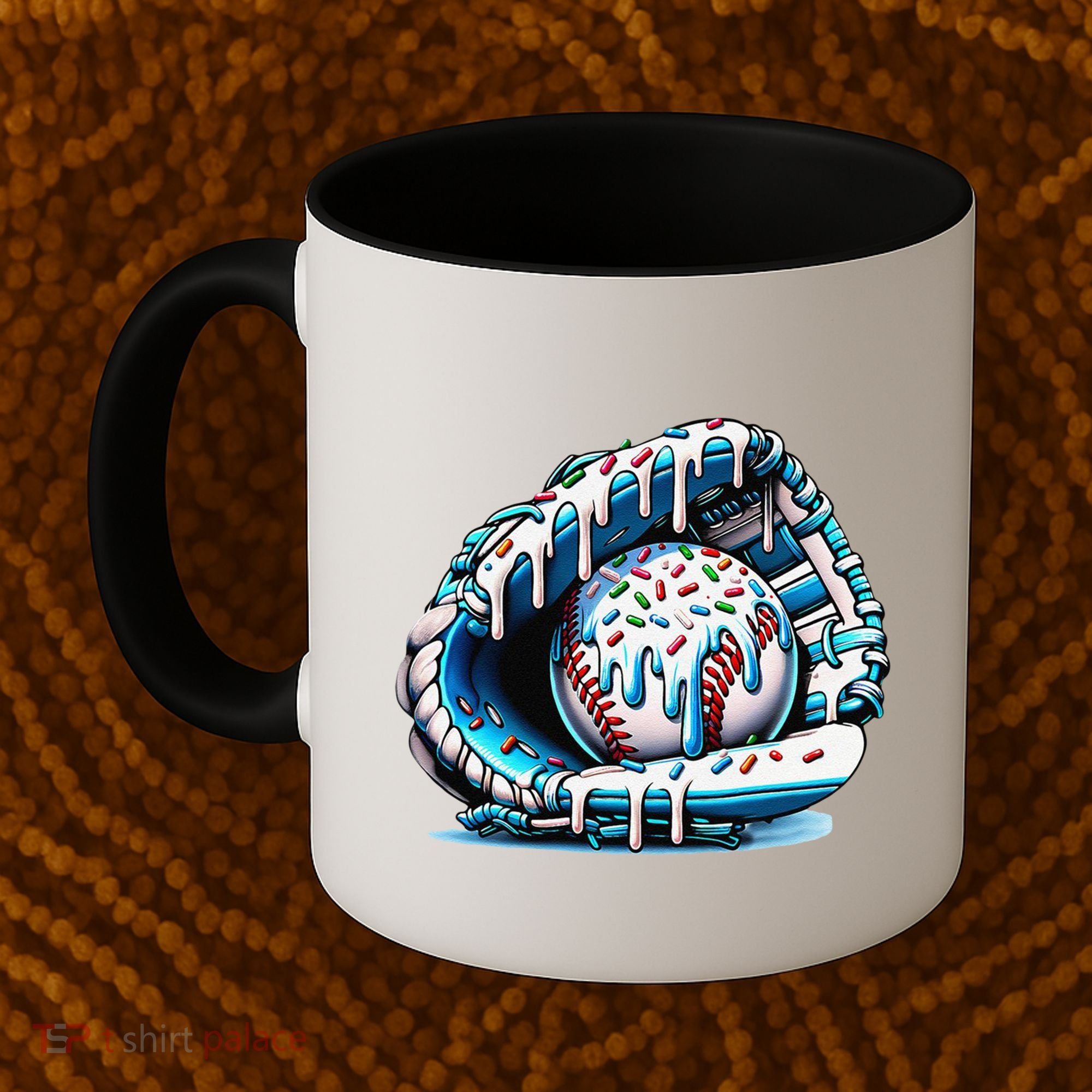 Baseball Drip Ice Cream Sprinkles Glove Coffee Mug