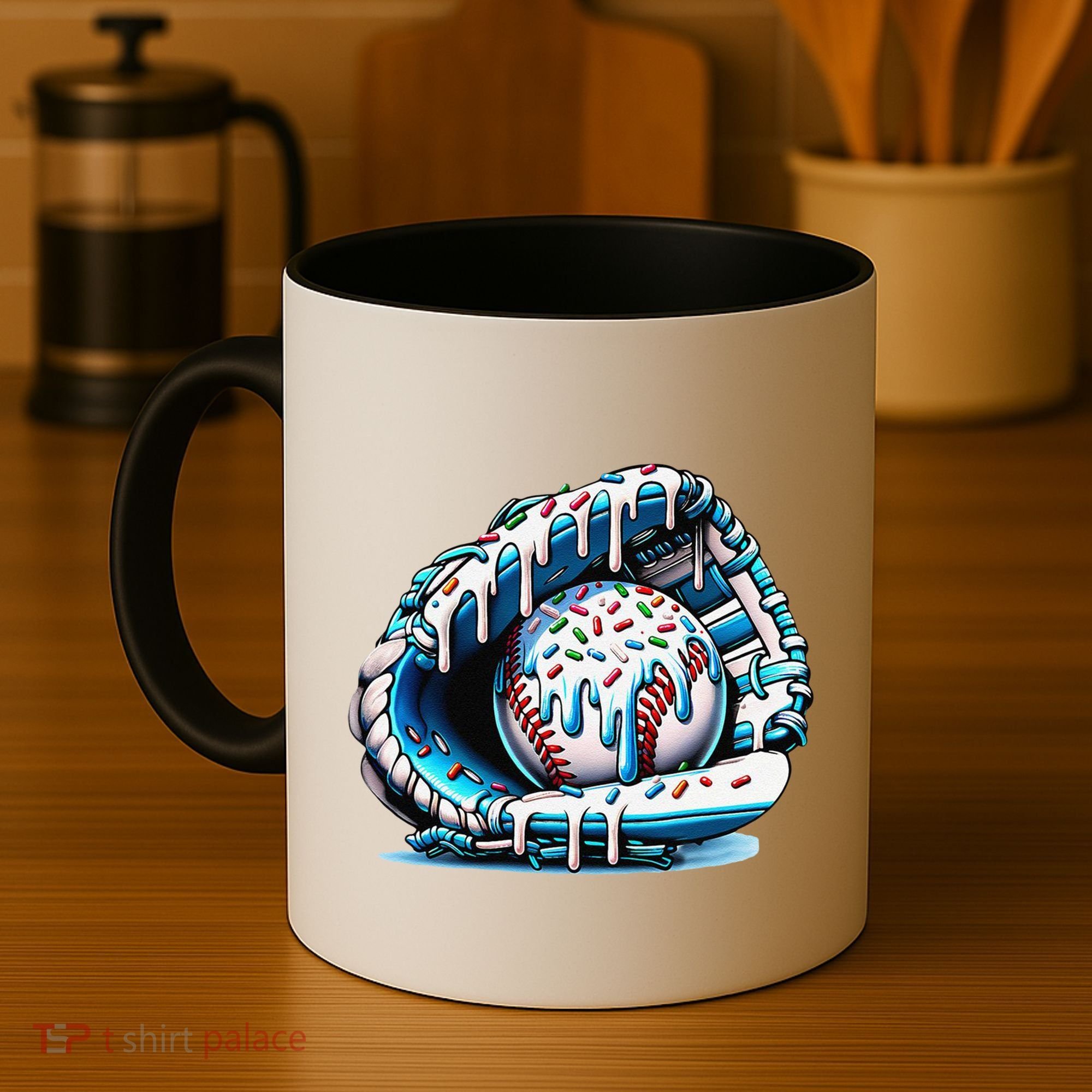 Baseball Drip Ice Cream Sprinkles Glove Coffee Mug