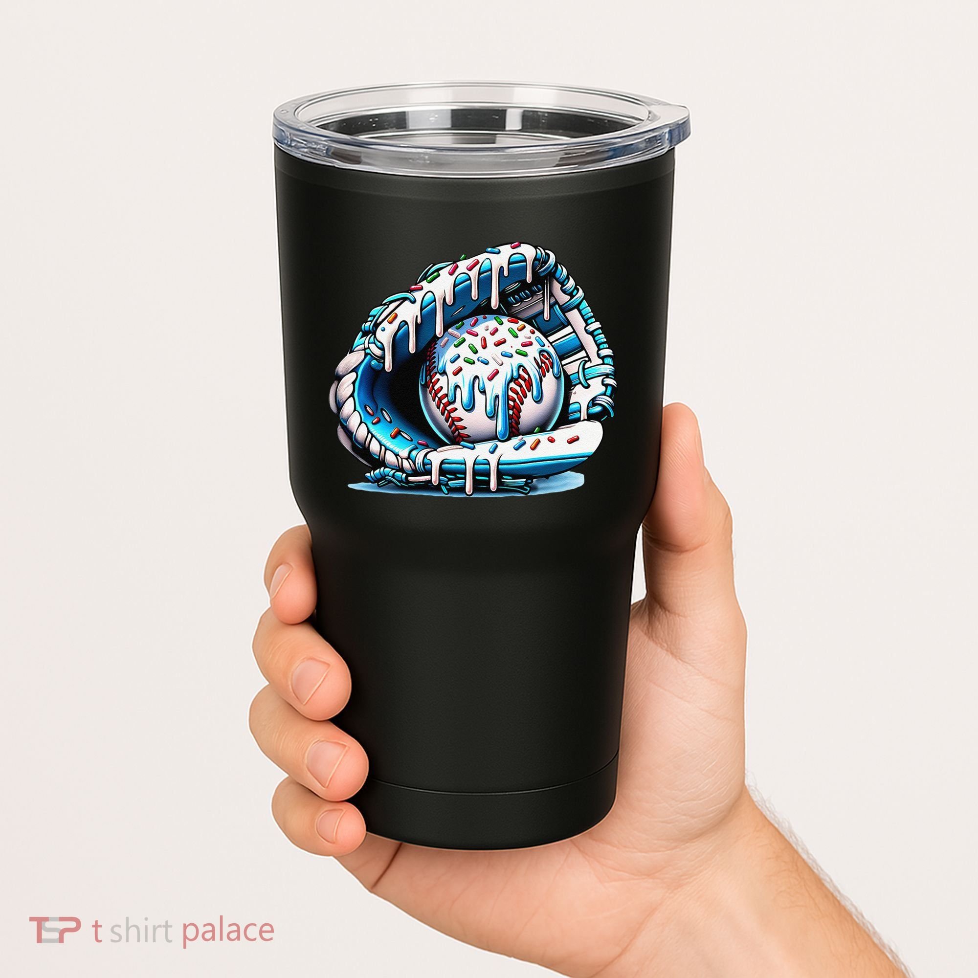 Baseball Drip Ice Cream Sprinkles Glove Tumbler