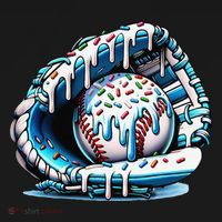 Baseball Drip Ice Cream Sprinkles Glove Ornament thumb 1