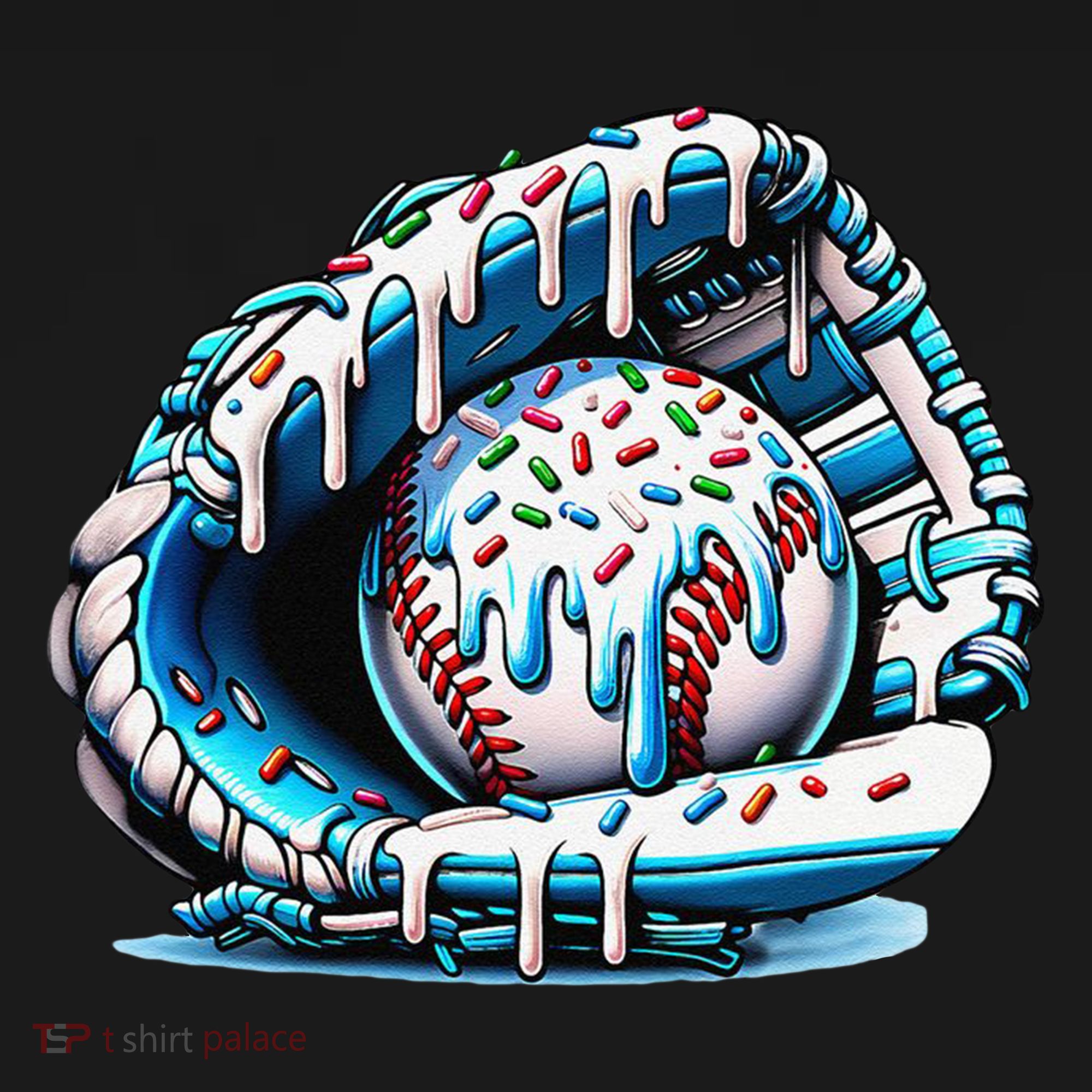 Baseball Drip Ice Cream Sprinkles Glove Ornament