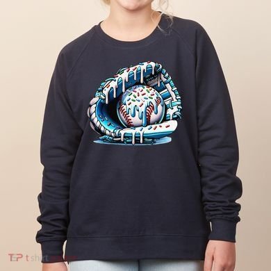Baseball Drip Ice Cream Sprinkles Glove Women's Sweatshirt