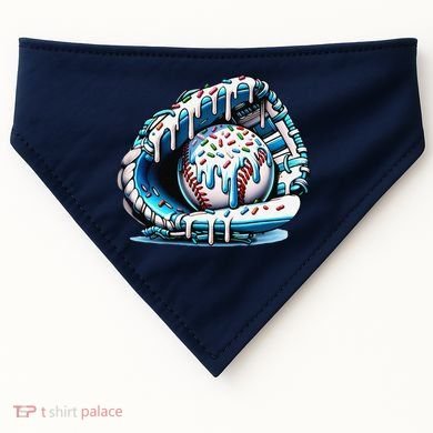 Baseball Drip Ice Cream Sprinkles Glove USA-Made Doggie Bandana