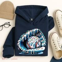 Baseball Drip Ice Cream Sprinkles Glove Hoodie thumb 4
