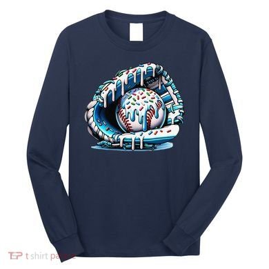 Baseball Drip Ice Cream Sprinkles Glove Long Sleeve Shirt