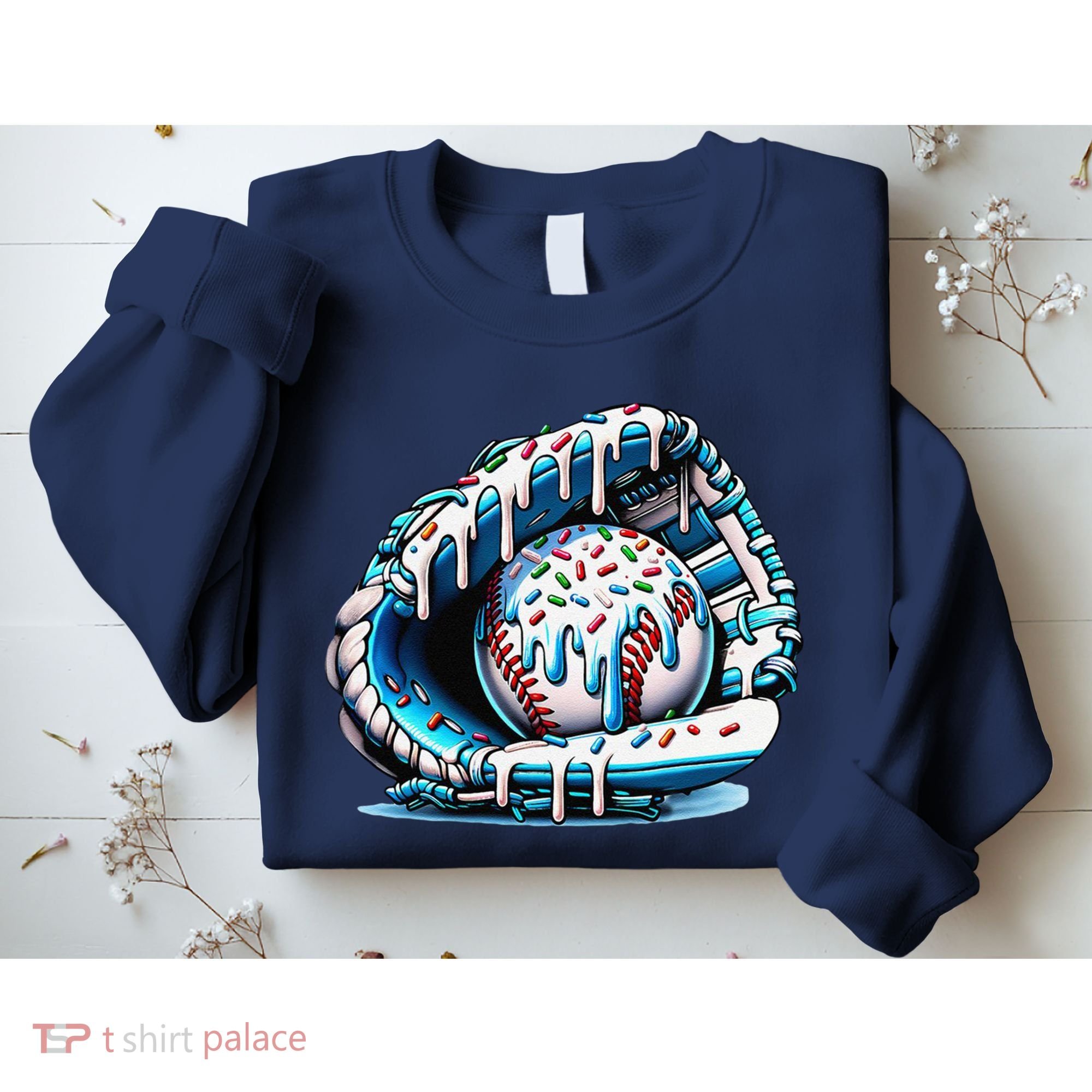 Baseball Drip Ice Cream Sprinkles Glove Sweatshirt