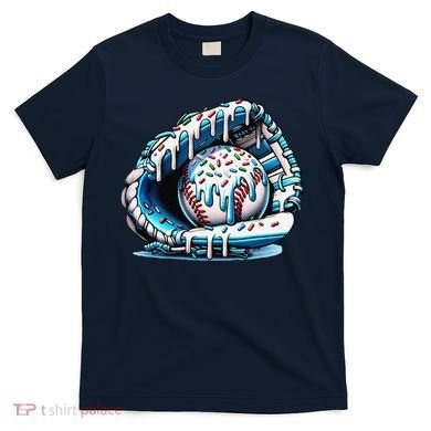 Baseball Drip Ice Cream Sprinkles Glove T-Shirt