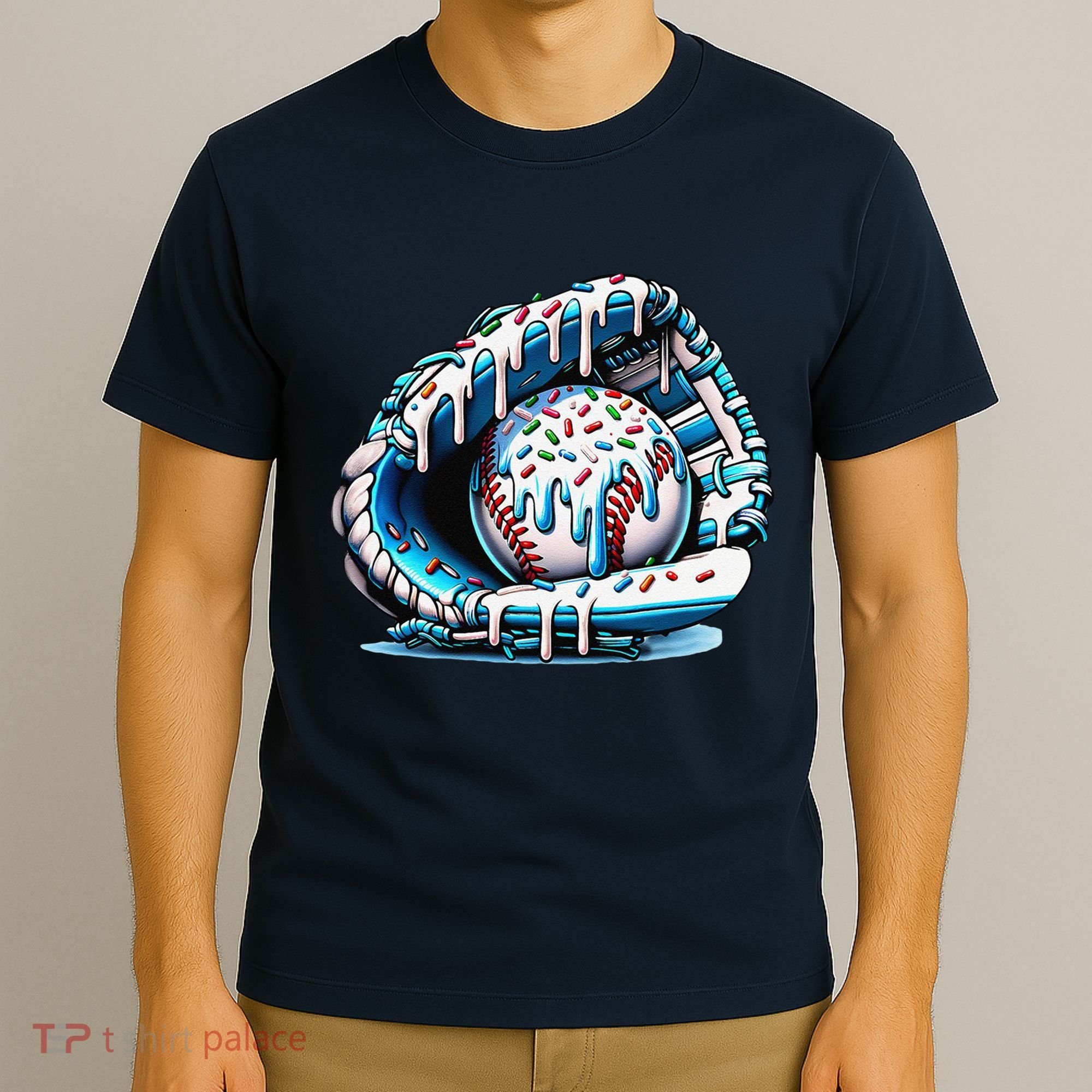Baseball Drip Ice Cream Sprinkles Glove T-Shirt