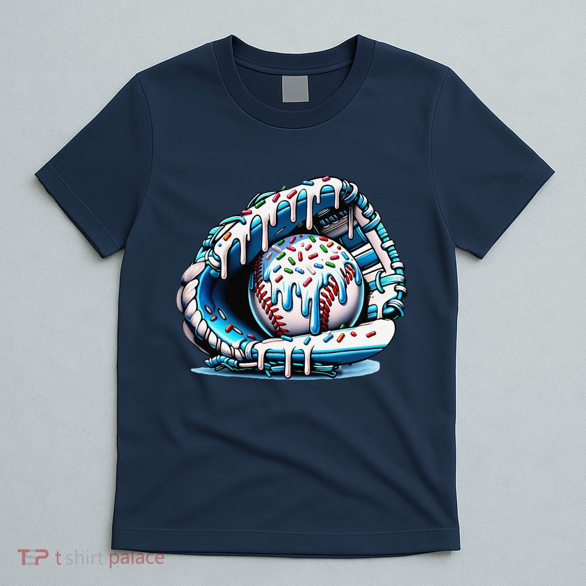 Baseball Drip Ice Cream Sprinkles Glove T-Shirt