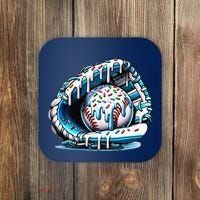 Baseball Drip Ice Cream Sprinkles Glove Coaster thumb 0