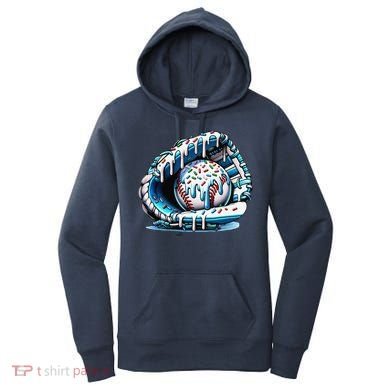 Baseball Drip Ice Cream Sprinkles Glove Women's Hoodie