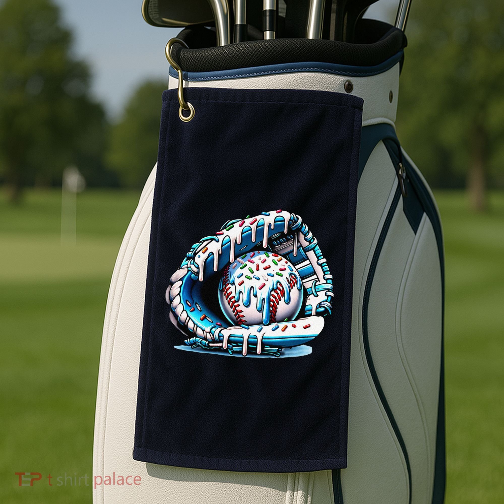Baseball Drip Ice Cream Sprinkles Glove Golf Towel