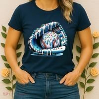 Baseball Drip Ice Cream Sprinkles Glove Women's T-Shirt thumb 2