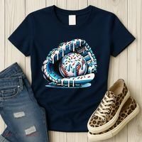 Baseball Drip Ice Cream Sprinkles Glove Women's T-Shirt thumb 3