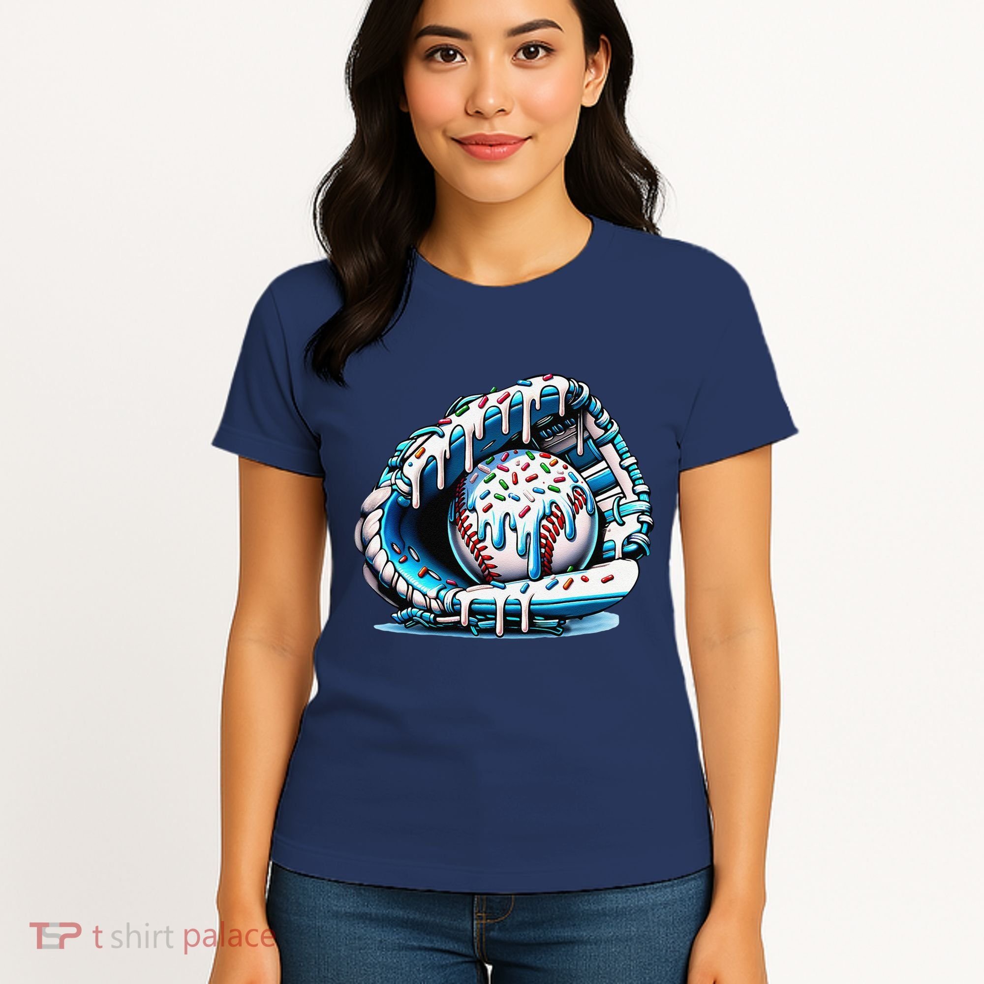 Baseball Drip Ice Cream Sprinkles Glove Women's T-Shirt