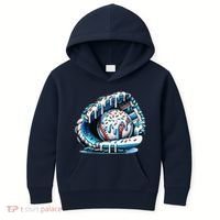 Baseball Drip Ice Cream Sprinkles Glove Kids Hoodie thumb 0