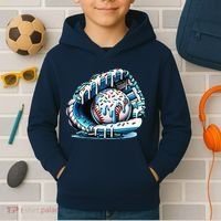 Baseball Drip Ice Cream Sprinkles Glove Kids Hoodie thumb 2