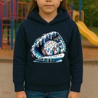 Baseball Drip Ice Cream Sprinkles Glove Kids Hoodie thumb 3