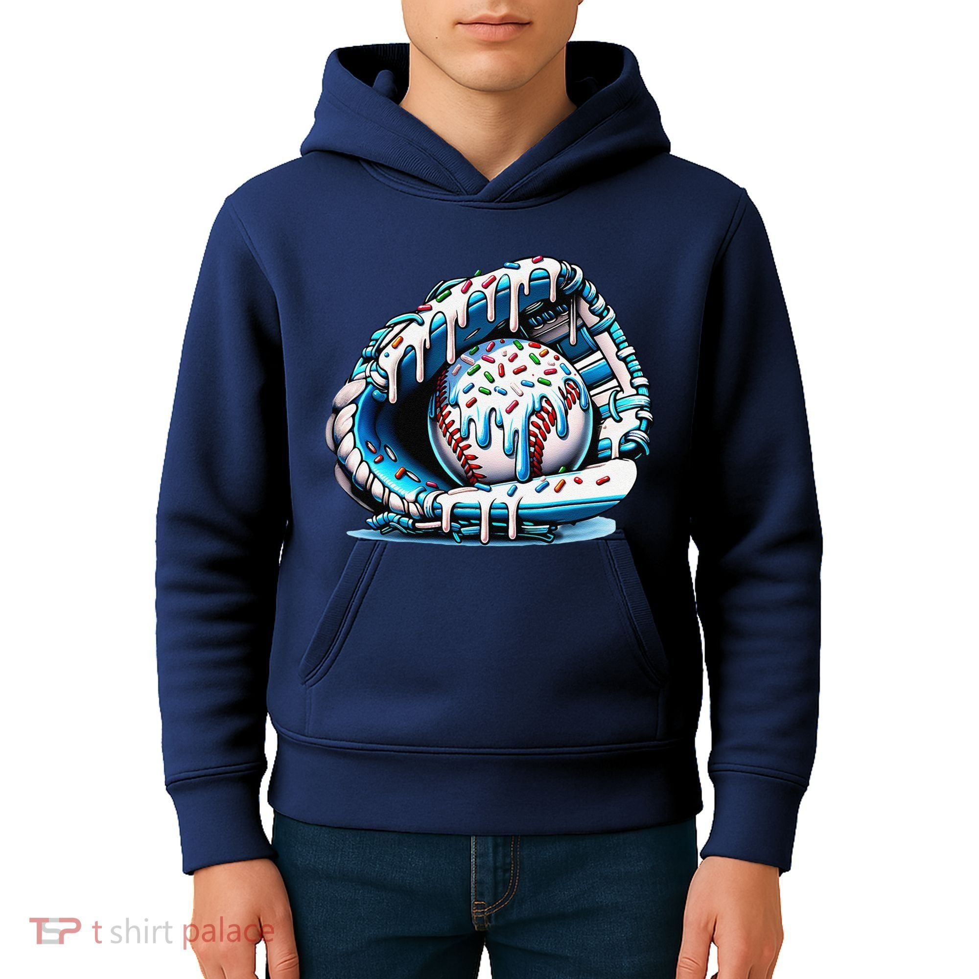 Baseball Drip Ice Cream Sprinkles Glove Kids Hoodie