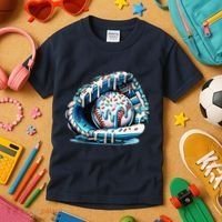 Baseball Drip Ice Cream Sprinkles Glove Kids T-Shirt thumb 3