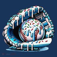 Baseball Drip Ice Cream Sprinkles Glove Kids T-Shirt thumb 4