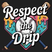 Baseball Drip Ice Cream Dripping Respect The Drip Women's Sweatshirt thumb 2