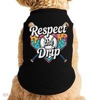 Baseball Drip Ice Cream Dripping Respect The Drip Doggie Tank thumb 0