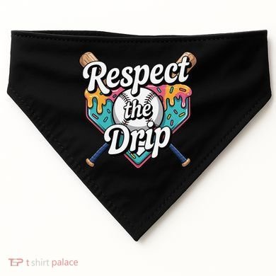 Baseball Drip Ice Cream Dripping Respect The Drip USA-Made Doggie Bandana