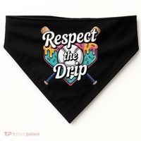 Baseball Drip Ice Cream Dripping Respect The Drip USA-Made Doggie Bandana thumb 0