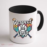 Baseball Drip Ice Cream Dripping Respect The Drip Coffee Mug thumb 1