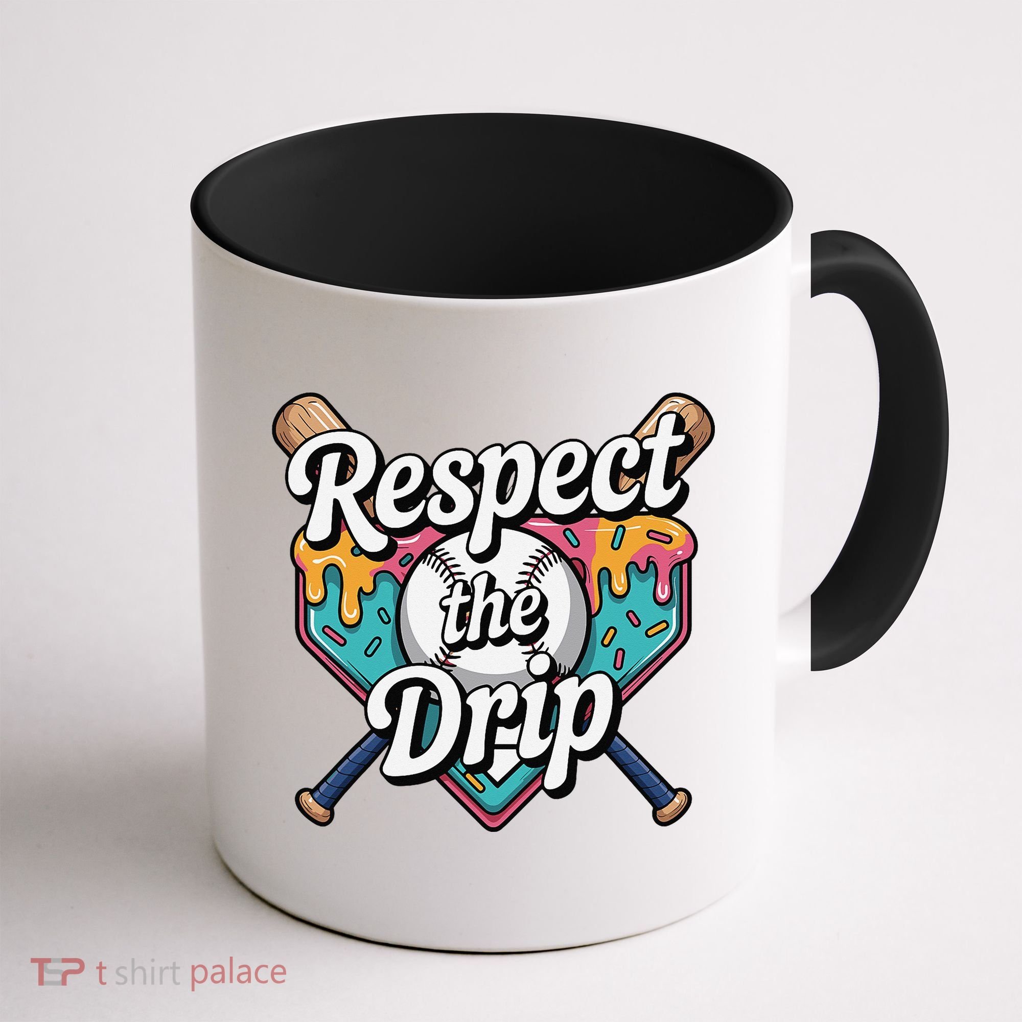 Baseball Drip Ice Cream Dripping Respect The Drip Coffee Mug