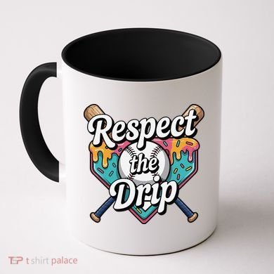 Baseball Drip Ice Cream Dripping Respect The Drip Coffee Mug