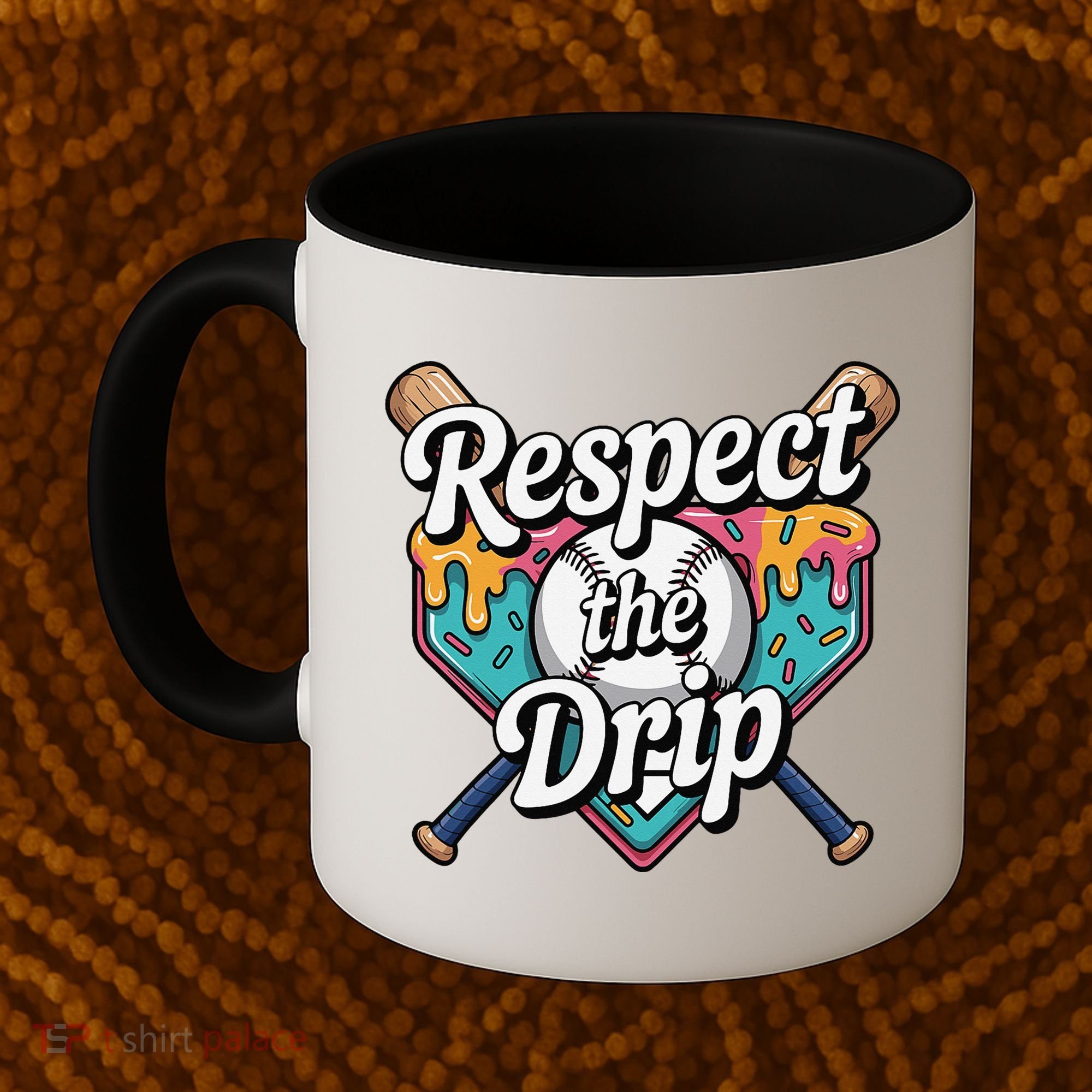 Baseball Drip Ice Cream Dripping Respect The Drip Coffee Mug